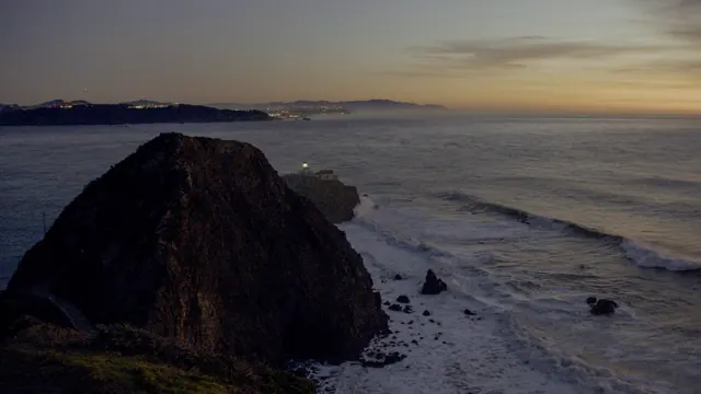 Point Bonita Lighthouse at Sunset, Sausalito Sea Cliff View