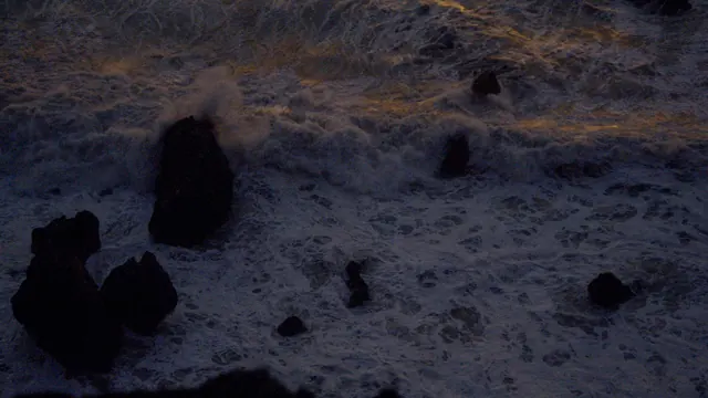 Night Waves on Sea Stacks at Point Bonita Lighthouse, Sausalito, CA