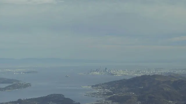 Panoramic View of San Francisco Bay Area from Mount Tamalpais East Peak
