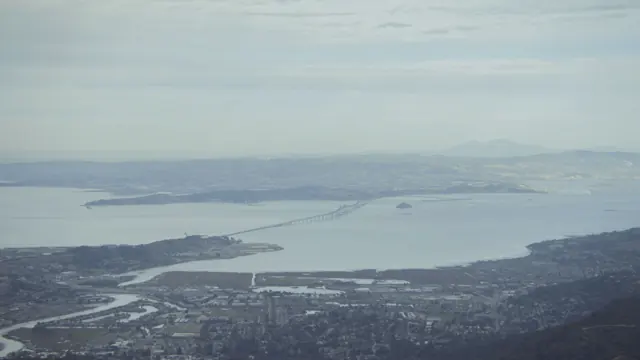 Panoramic View: Richmond-San Rafael Bridge from Mt Tamalpais East Peak