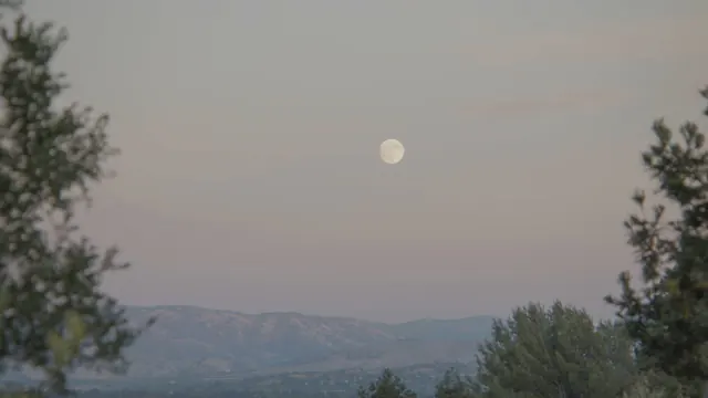 October Full Moon Over Dublin, CA Hills at Dusk
