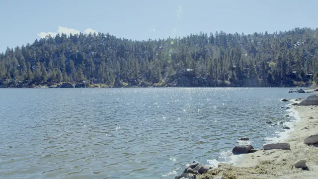 Shimmering Big Bear Lake, California in Late November Sunlight