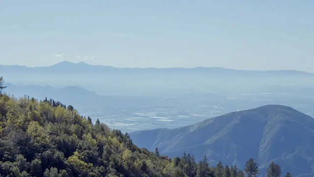 Wide Panorama of San Bernardino Valley from Running Springs, California