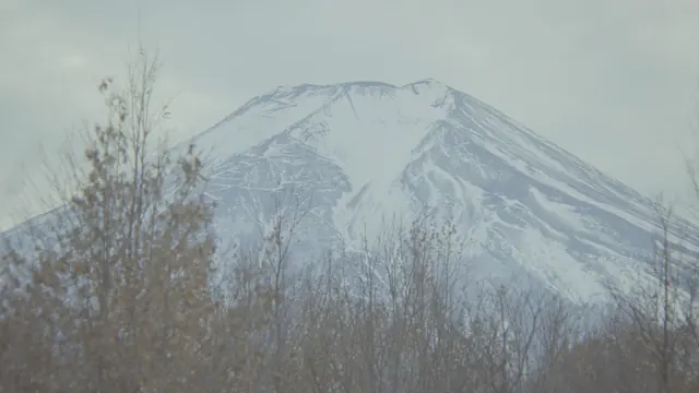 Snow-capped Mt Fuji from Araya, Fujiyoshida, Yamanashi in late November