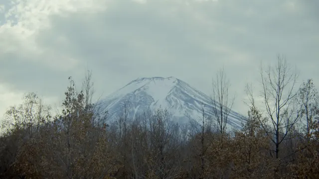 Majestic Snow-Capped Mt. Fuji View from Fujiyoshida, Japan