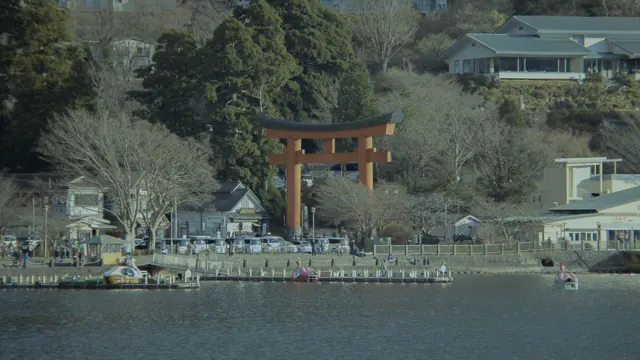 Hakone Shrine's Lake Ashi Torii Gate, Japan in Winter
