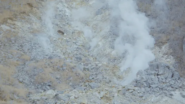 Owakudani Volcanic Gas Vents Close-Up, Hakone Japan