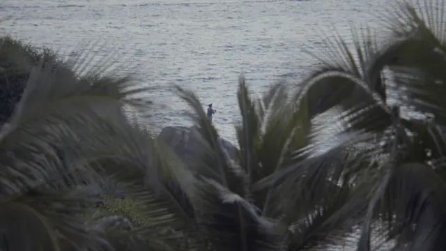 Coastal Fishing in Kerala: Man on Rocks at Hawa Beach
