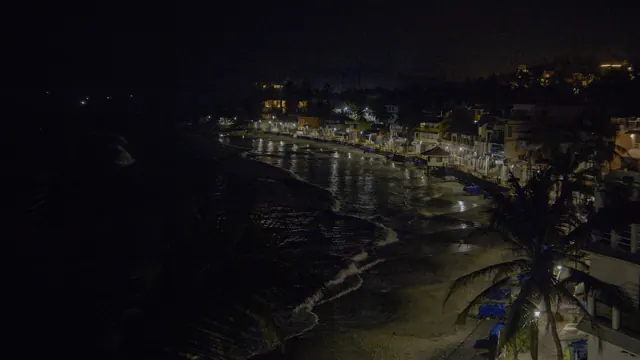 Night View of Hawa Beach, Vizhinjam, Kerala – Coastal Town Lights